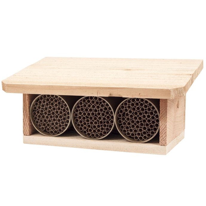 Mason Bee Cedar Shelter with Bee Houses