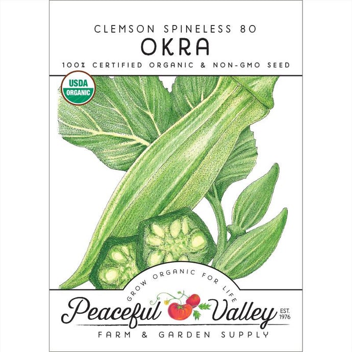  Organic  Okra  Clemson  Spineless  80-pack 