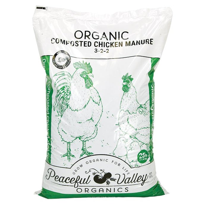 Peaceful Valley Organics Organic Composted Chicken Manure 3-2-2 - font of bag